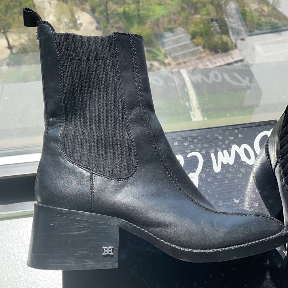 Sam Edelman Dasha Black Leather Chelsea Boot 7 - Picture 6 of 11